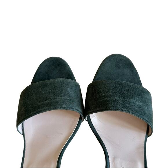 Manolo Blahnik Lauratopri Olive Green Suede Open Toe High Heel Sandal 40.5 - Picture 7 of 13
